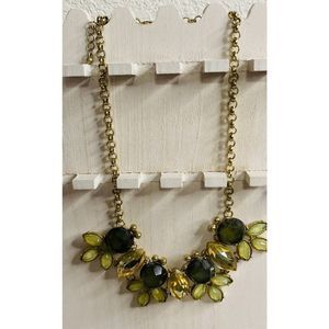 Hues of Green Statement Bib Necklace signed V